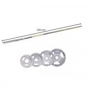 Halterset 100 kg - Focus Fitness Hamerton - 220 cm - 30 mm - Gietijzer
