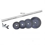 Halterset 60 kg - Focus Fitness - 150 cm - 30 mm - Kunststof
