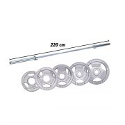 Olympische Halterset 100 kg - Focus Fitness Hamerton - 220 cm - 50 mm - Gietijzer