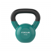 Kettlebell - Focus Fitness Vinyl - 14 kg - Groen