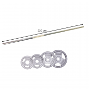 Halterset 100 kg - Focus Fitness Hamerton - 220 cm - 30 mm - Gietijzer
