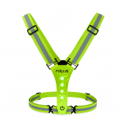 Hardloopvest - Focus Fitness Veiligheidsvest Verlicht - Oplaadbaar - Groen