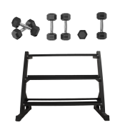 Hexa Dumbbell set 110 kg - Focus Fitness + Dumbbell Rack