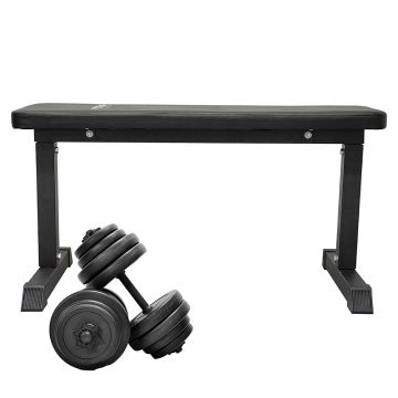 Trainingsbank - Focus Fitness Force 3 - incl. verstelbare dumbbellset 26 kg