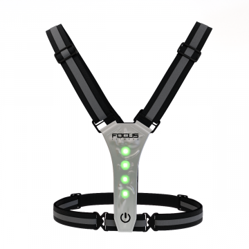 Hardloopvest - Focus Fitness Veiligheidsvest Verlicht - Oplaadbaar - Zwart