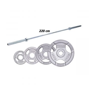 Olympische Halterset 75 kg - Focus Fitness Hamerton - 220 cm - 50 mm - Gietijzer