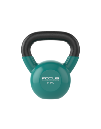 Kettlebell - Focus Fitness Vinyl - 14 kg - Groen