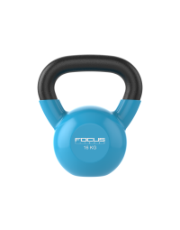 Kettlebell - Focus Fitness Vinyl - 16 kg - Blauw