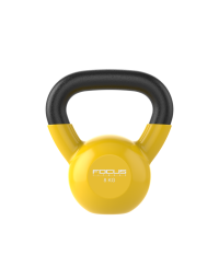 Kettlebell - Focus Fitness Vinyl - 8 kg - Geel