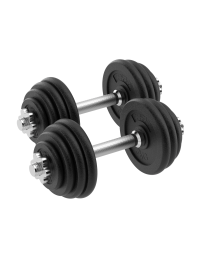 Verstelbare dumbbellset - 2 x 15 kg - Gietijzer