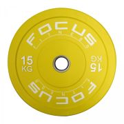 Focus Fitness Olympische halterschijf 50 mm - 15 kg - Bumper plate - Geel