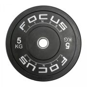 Focus Fitness Olympische halterschijf 50 mm - 5 kg - Bumper plate - Zwart