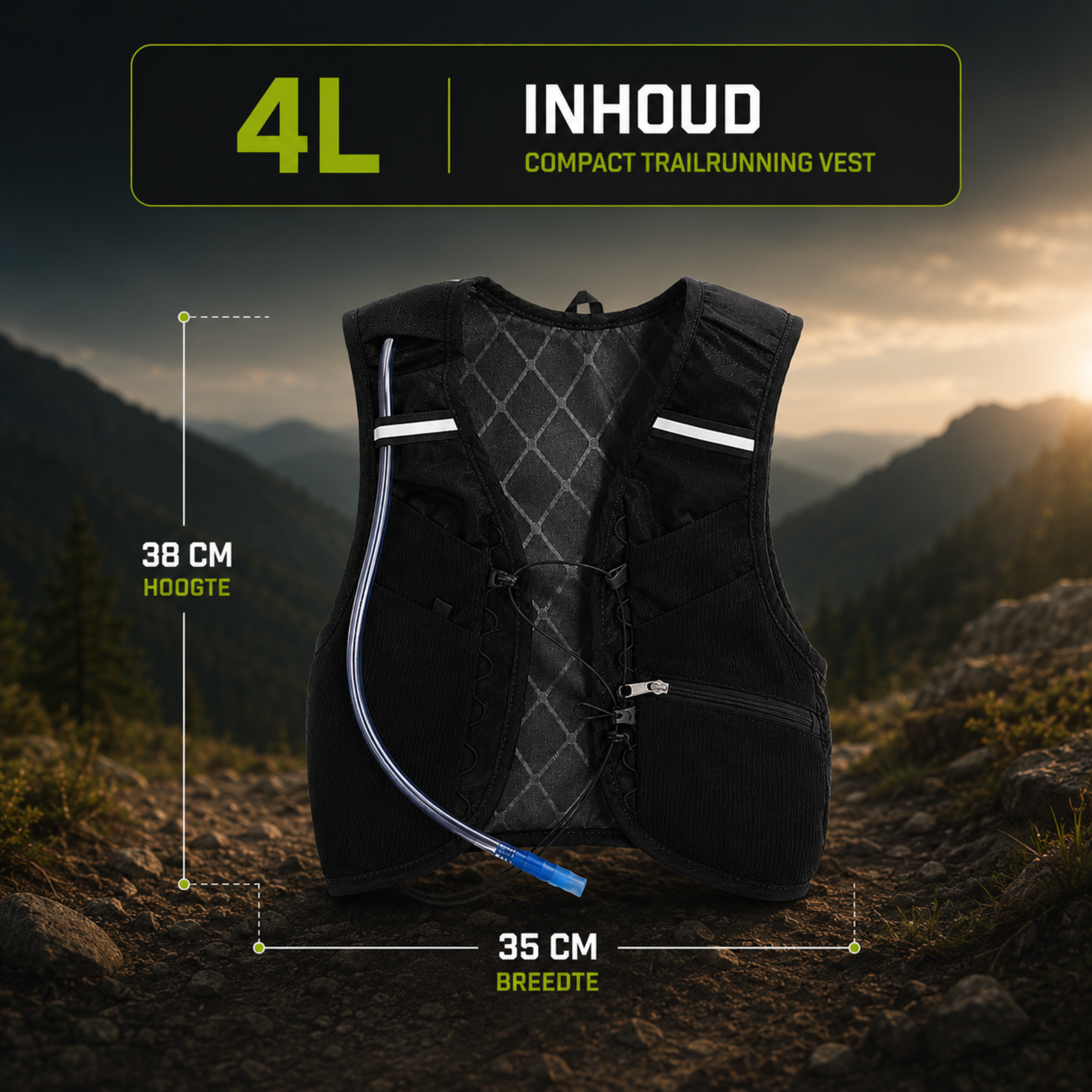FIERI hardloopvest met 4 liter inhoud